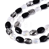 Electroplate Imitation Jade & Opaque & Transparent Glass Beads Strands EGLA-Q135-6x8MM-01H-4