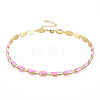 Brass Micro Pave Cubic Zirconia Link Tennis Necklaces for Women NJEW-T013-01G-07-1