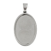 Non-Tarnish 201 Stainless Steel Pendant Cabochon Settings X-STAS-L279-012P-01-1