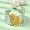 Two Tone 304 Stainless Steel Cuff Bangles SA-CBA90C5-02B-PG-3