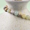 Natural Amazonite Bead Stretch Bracelets BJEW-K212-A-007-4