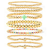 7Pcs Brass Round Beaded Bracelets for Women SB9067-6-1