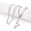 304 Stainless Steel Paperclip Chain Necklace NJEW-D045-14P-01-1