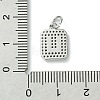 Rack Plating Brass Micro Pave Clear Cubic Zirconia Charms KK-G501-01U-P-3