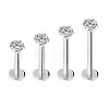 G23 Titanium Steel Clear Cubic Zirconia Threadless Labret Stud WG700A9-08-1