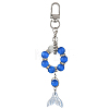Glass & Cat Eye & Alloy Pendant Decorations HJEW-YW00485-01-1