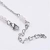 304 Stainless Steel Chain Anklets AJEW-AN00170-03-3