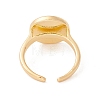 Shell Flat Round Open Cuff Ring RJEW-P030-03G-3