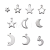 200Pcs 10 Style 304 Stainless Steel Charms STAS-LS0001-33P-2