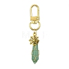 Copper Wire Wrapped Gemstone Bullet Pendant Decorations HJEW-JM01238-01-2