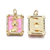 Brass Micro Pave Clear Cubic Zirconia Pendants ZIRC-S067-011-NR-3