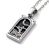 Rhinestone Tarot Card Pendant Necklace with Enamel PW23032742103-2