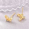 Brass Micro Pave Cubic Zirconia Stud Earrings for Women KK-A305-06G-03-3