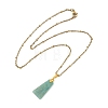 Natural Amazonite Faceted Trapezoid Pendant 304 Stainless Steel Satellite Chain Necklaces NJEW-JN06071-02-3