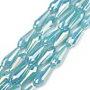 Electroplated Opaque Glass Beads Strands EGLA-L015-FR-B18-01-1