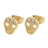 Halloween Brass & Crystal Rhinestone Stud Earrings for Women EJEW-G464-04G-04-4