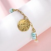 304 Stainless Steel Cable Chain Charm Bracelets BJEW-L708-02G-1