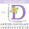 CRASPIRE 1 Set Letter A~Z with Flower Polyester Embroidery Iron on Applique Patch PATC-CP0001-05-2