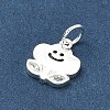 925 Sterling Silver Pave Clear Cubic Zirconia Smiling Face Cloud Flower Charms STER-A051-03S-2