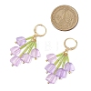 3 Pairs 3 Colors Glass Flower Dangle Earrings EJEW-TA00581-3