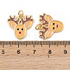 Christmas Brass Enamel Pendants KK-L255-17G-01-3