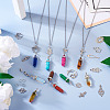  DIY Natural & Synthetic Mixed Gemstone Bullet Pendant Necklace Making Kit DIY-TA0004-91-14