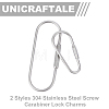 4Pcs 2 Styles 304 Stainless Steel Screw Carabiner Lock Charms STAS-UN0059-93-4
