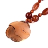 Natural Carnelian Flower Pendant Necklaces NJEW-N064-08E-4