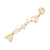 Brass Pave Cubic Zirconia Clear Cubic Zirconia & Natural Rose Quartz & Enamel European Dangle Charms GG-CBA3401-01G-B07-2