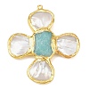 Natural Amazonite & Shell Pearl Big Pendants KK-H516-24G-03-1