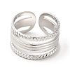 304 Stainless Steel Cuff Ring RJEW-E063-16P-2