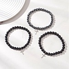 3Pcs Natural & Synthetic Mixed Gemstone Beads Stretch Bracelets BJEW-JB13252-2