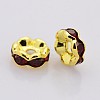 Brass Rhinestone Spacer Beads RB-A014-L6mm-22G-NF-2