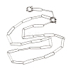 5MM 201 Stainless Steel Textured Paperclip Chain Necklaces for Unisex NJEW-K302-14P-3