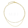 Brass and ABS Imitation Pearl Layered Necklace for Women NJEW-JN04911-02-4