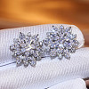 Brass Cubic Zirconia Stud Earrings WG5F7F0-01-2
