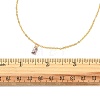 Glass Rectangle Pendant Necklace with Golden Brass Cable Chains Necklace for Women NJEW-FZ00011-3