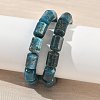 Column Natural Apatite Beads Stretch Bracelets for Women Men BJEW-A148-01A-18-1