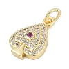 Brass Micro Pave Clear Cubic Zirconia Pendants KK-G522-53G-02-2