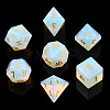 Metal Enlaced Opalite Polyhedral Dice Set G-T122-75A-1