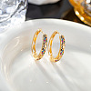 Brass Micro Pave Cubic Zirconia Hoop Earrings FS-WGC6509-02-1