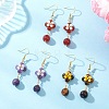 3 Pairs Brass Flower Dangle Earrings EJEW-TA00759-5
