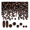 480Pcs 4 Styles Retro Wooden Beads WOOD-PH0003-63-6