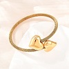 304 Stainless Steel Mesh Chain Bangles for Women BJEW-D460-05G-1