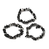 Natural Tourmalinated Quartz Chip Beaded Stretch Bracelets for Women BJEW-D467-01A-2