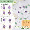 16Pcs 4 Colors Natural Amethyst Pendant and  Connector Charms Sets PALLOY-SW00081-2
