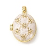 Brass Enamel Locket Pendants KK-F912-05A-G-2