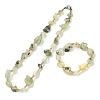 Natural Prehnite Chip Beads Bracelets & Necklaces Sets SJEW-P004-01P-03-1