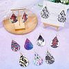  DIY Wooden Printing Dangle Earring Making Kits DIY-NB0005-67-4