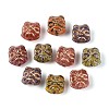 Picasso Baking Paint and Golden Metal Enlaced Glass Beads DGLA-T004-46M-1